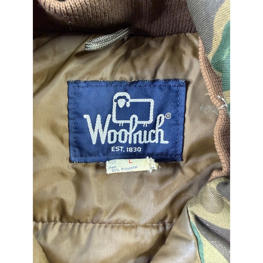 VTG Woolrich Frogskin Camo Hunting Jacket Thinsulate Hooded Made In USA Mens L - Picture 15 of 16